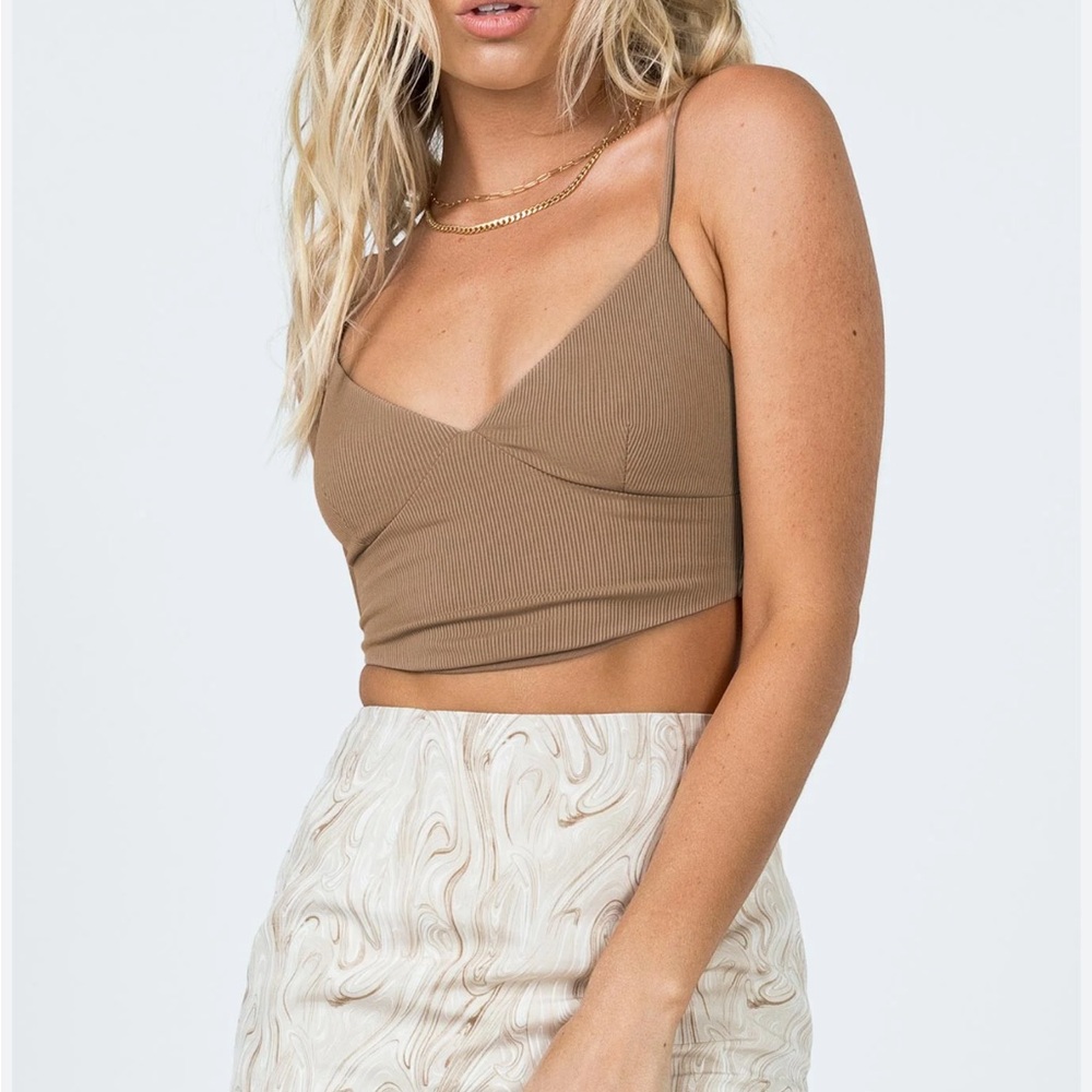 Princess Polly Brown Ribbed Camisole